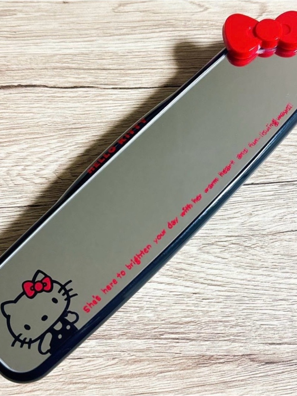 Seiwa Hello Kitty Black & Red Room Mirror Car Accessory. NEW IN BOX